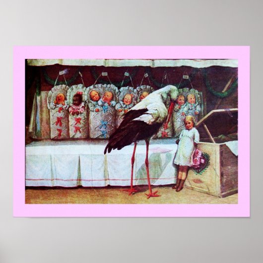 STORK BABY SHOWER nieuwe baby's Poster (Voorkant)