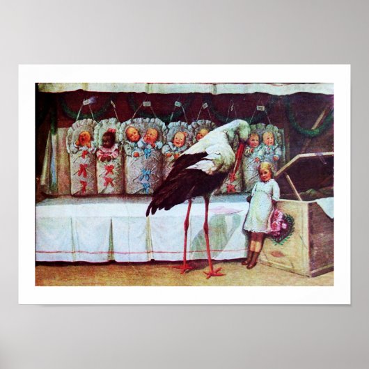 STORK BABY SHOWER nieuwe baby's Poster (Voorkant)