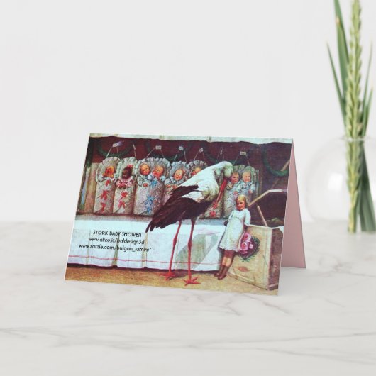 STORK BABY SHOWER nieuwe baby's roze (Achterkant)