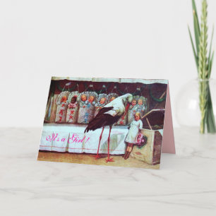 STORK BABY SHOWER nieuwe baby's roze