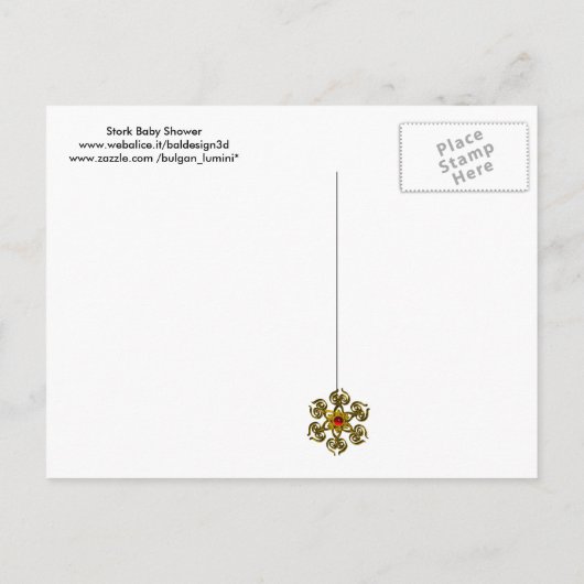 STORK BABY SHOWER nieuwe baby's Uitnodiging Briefkaart (Achterkant)