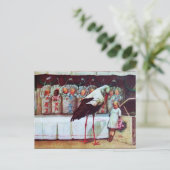 STORK BABY SHOWER nieuwe baby's Uitnodiging Briefkaart (Staand voorkant)