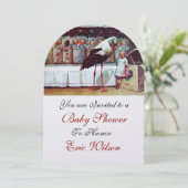 STORK BABY SHOWER Nieuwe baby's Witte Pearl Neutra Kaart (Staand voorkant)