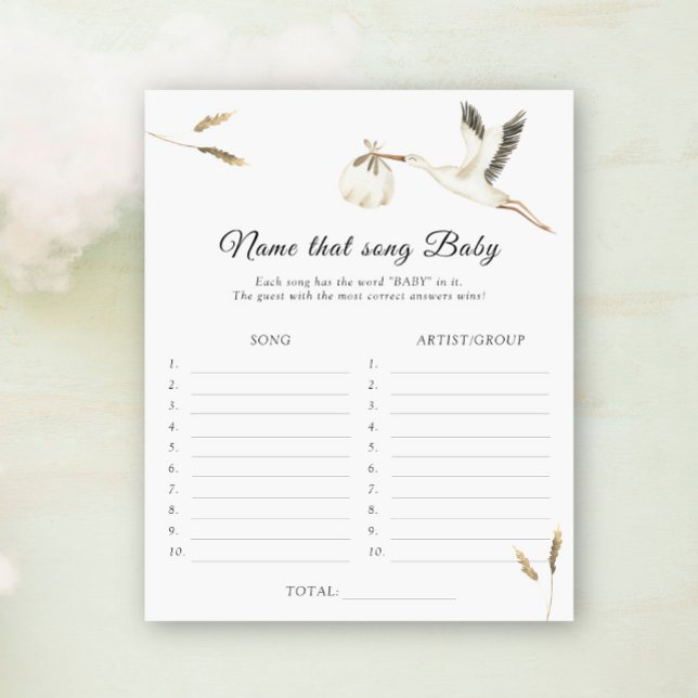 Stork baby shower Noem dat liedje baby spel (Creator heeft geüpload)