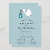 Stork Baby shower per post Kaart (Voorkant / Achterkant)