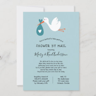 Stork Baby shower per post Kaart