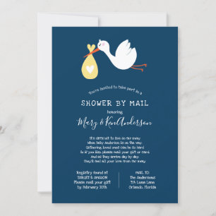 Stork Baby shower per post Kaart