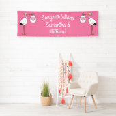 Stork Baby shower Pink Girl Spandoek (Insitu)