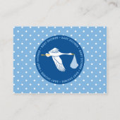 Stork Baby shower Registry Kaart - Blauw (Achterkant)
