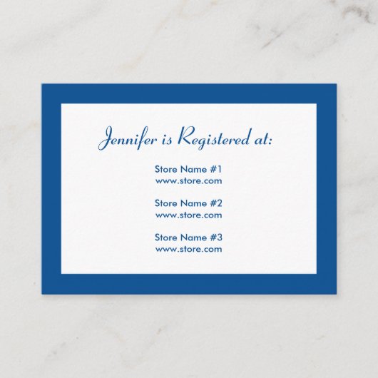 Stork Baby shower Registry Kaart - Blauw (Voorkant)