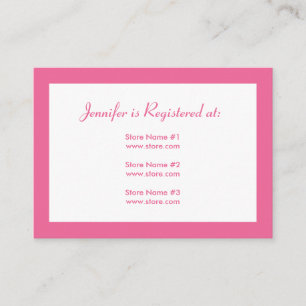 Stork Baby shower Registry Kaart - Roze