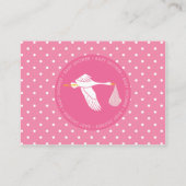 Stork Baby shower Registry Kaart - Roze (Achterkant)