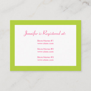 Stork Baby shower Registry Kaart - Roze & Groen