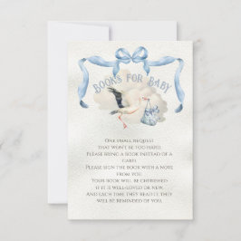 Stork Baby shower Ribbon Bow Books voor Baby Kaart