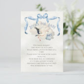 Stork Baby shower Ribbon Bow Books voor Baby Kaart (Staand voorkant)