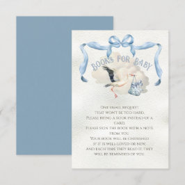 Stork Baby shower Ribbon Bow Books voor Baby Kaart