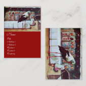 STORK BABY SHOWER rood Visitekaartje (Voorkant / Achterkant)