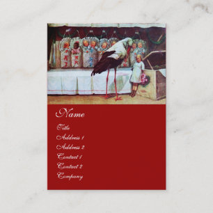 STORK BABY SHOWER rood Visitekaartje