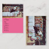 STORK BABY SHOWER roze Visitekaartje (Voorkant / Achterkant)