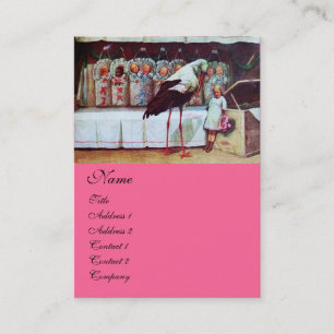 STORK BABY SHOWER roze Visitekaartje