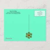 STORK BABY SHOWER, turquase Uitnodiging Briefkaart (Achterkant)