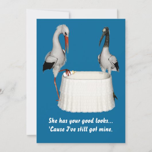 Stork Baby shower uitnodigen Kaart (Voorkant)