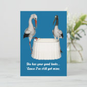 Stork Baby shower uitnodigen Kaart (Staand voorkant)