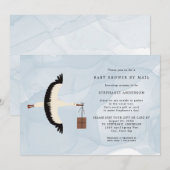 Stork + Baby shower van de pakketjongen per post-u Kaart (Voorkant / Achterkant)