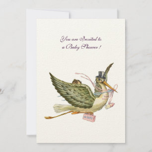 STORK-BABY SHOWER, viltpapier Kaart