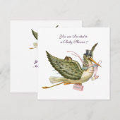 STORK BABY SHOWER, wit Kaart (Voorkant / Achterkant)