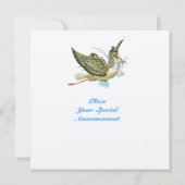 STORK BABY SHOWER, witte champagne metallic Kaart (Achterkant)