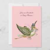 STORK-BABY SHOWER, zilveren metalen Kaart (Voorkant)