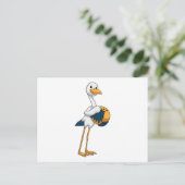 Stork bij Bowling met Bowling ball Briefkaart (Staand voorkant)