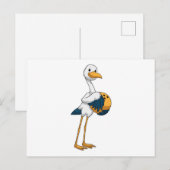 Stork bij Bowling met Bowling ball Briefkaart (Voorkant / Achterkant)