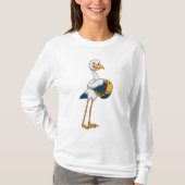 Stork bij Bowling met Bowling ball T-shirt (Voorkant)