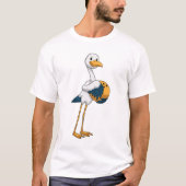 Stork bij Bowling met Bowling ball T-shirt (Voorkant)