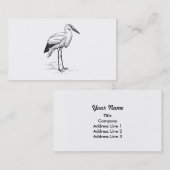 Stork Bird Black en White Cartoon Visitekaartje (Voorkant / Achterkant)