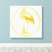 Stork Bird Canvas Afdruk (Insitu (Houten vloer))