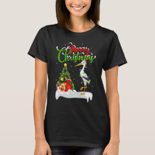 Stork Bird Xmas Decoration Santa Stork Christm T-shirt