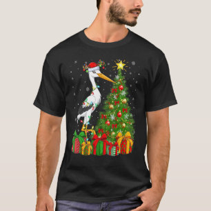 Stork Bird Xmas Holiday Santa Stork-kerstboom T-shirt