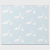 Stork Blue Baby shower Wrapping Paper Cadeaupapier (Vlak)