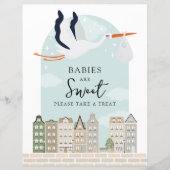 Stork Boho Baby shower Baby's Zijn Sweet Favors (Voorkant)