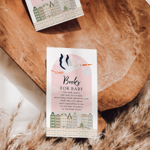Stork Boho Baby shower Boeken voor Baby Informatiekaartje