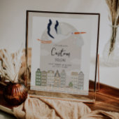 Stork Boho Baby shower Custom Sign