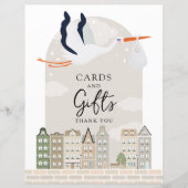 Stork Boho Baby shower Decor Kaarten en Geschenken (Voorkant)