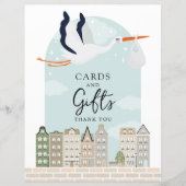 Stork Boho Baby shower Decor Kaarten en Geschenken (Voorkant)