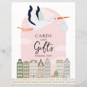 Stork Boho Baby shower Decor Kaarten en Geschenken (Voorkant)