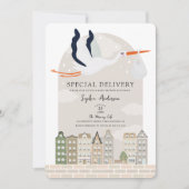 Stork Boho Baby shower Speciale Levering Sprinkle Kaart (Voorkant)