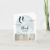 Stork Boho Baby shower Sprinkle Bedankt Card (Voorkant)