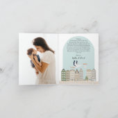 Stork Boho Baby shower Sprinkle Bedankt Card (Binnen)